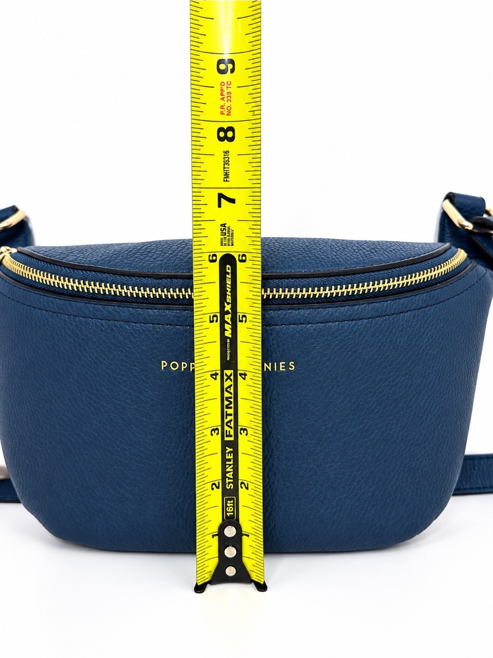 Poppy & Peonies The Sidekick Navy Crossbody Belt Bag NWT Vegan Leather - Picture 5 of 10
